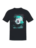 Glitched Neon 8-Ball Art Men's - Adult & Kids T-Shirts, Sweatshirts & Hoodies apparel design preview 1