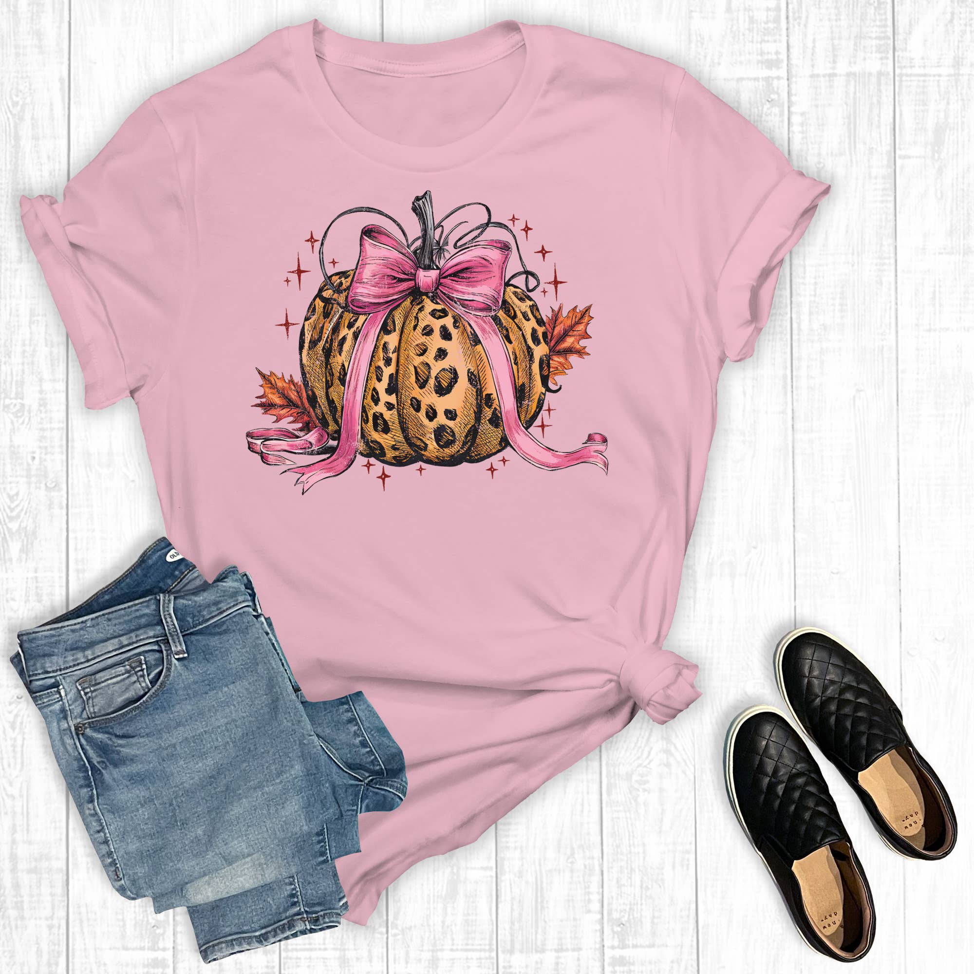 Retro Fall Coquette Bow Pumpkin Graphic - Adult & Kids T-Shirts, Sweatshirts & Hoodies apparel design preview 1