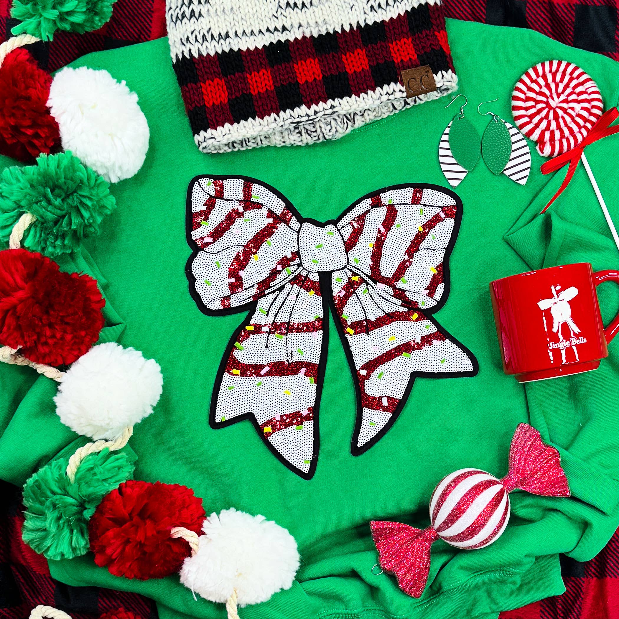 Snack Cake Sequin Bow - Adult & Kids T-Shirts, Sweatshirts & Hoodies apparel design preview 1