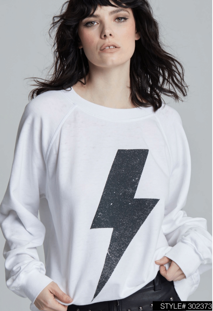 302373 630 Lightening Bolt Ls Burnout - Adult & Kids T-Shirts, Sweatshirts & Hoodies apparel design preview 1