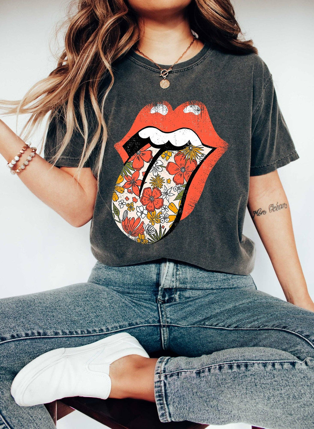 Retro Lips Rock Roll - Adult & Kids T-Shirts, Sweatshirts & Hoodies apparel design preview 1