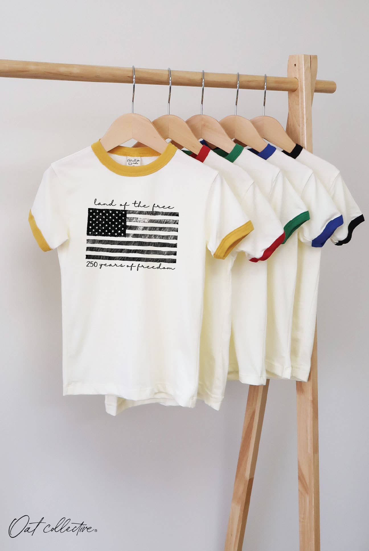 Land of the Free Toddler Unisex Ringer Top - Adult & Kids T-Shirts, Sweatshirts & Hoodies apparel design preview 1