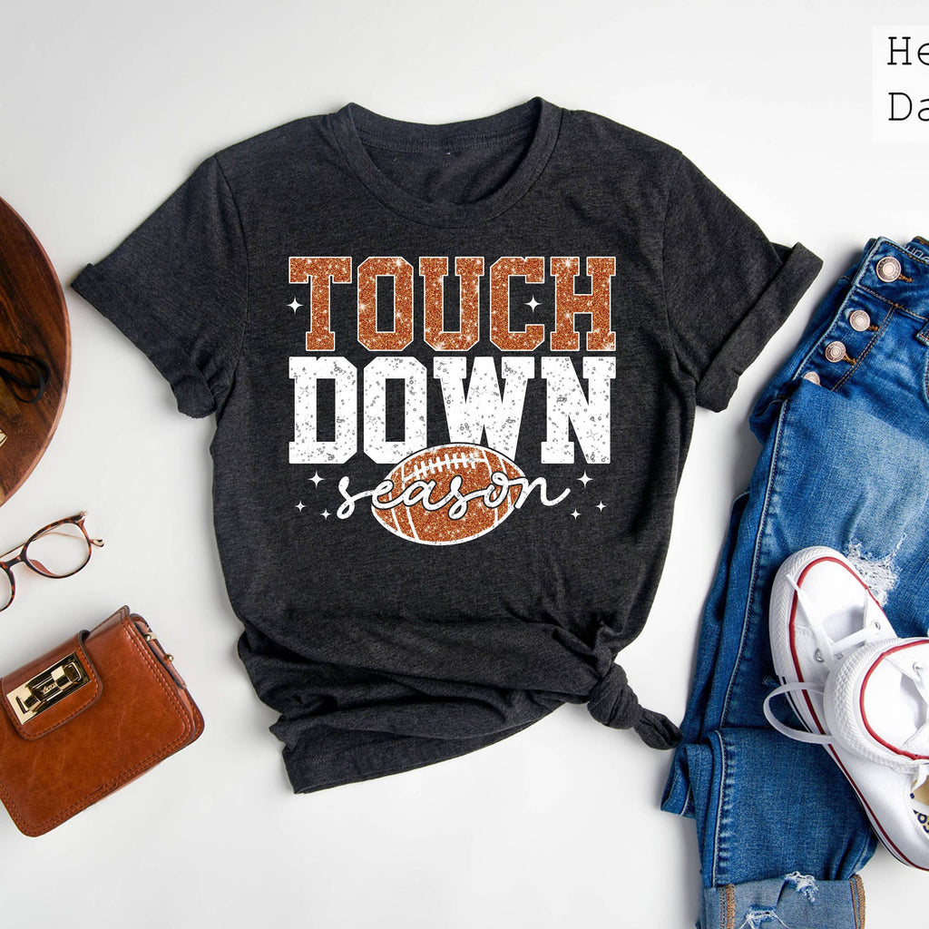 Touch Down Season Game Day Mom Football Lover - Adult & Kids T-Shirts, Sweatshirts & Hoodies apparel design preview 1