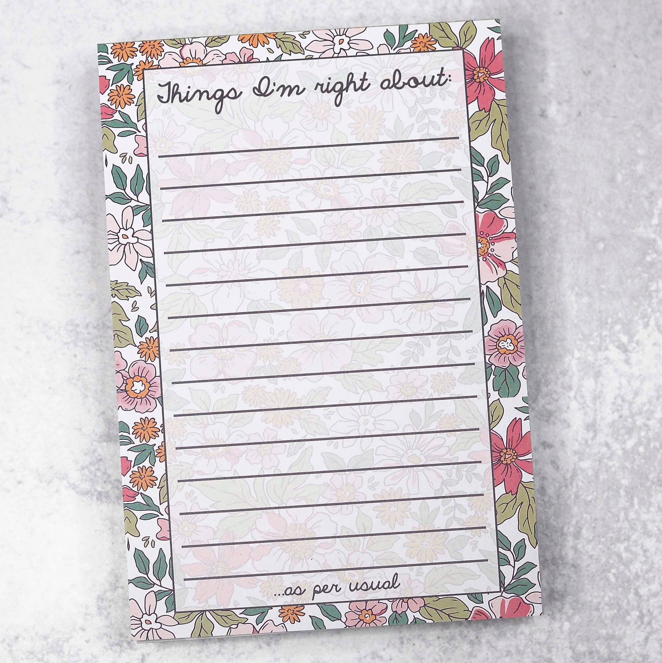 Things I'm Right About Funny Notepad - Adult & Kids T-Shirts, Sweatshirts & Hoodies apparel design preview 1