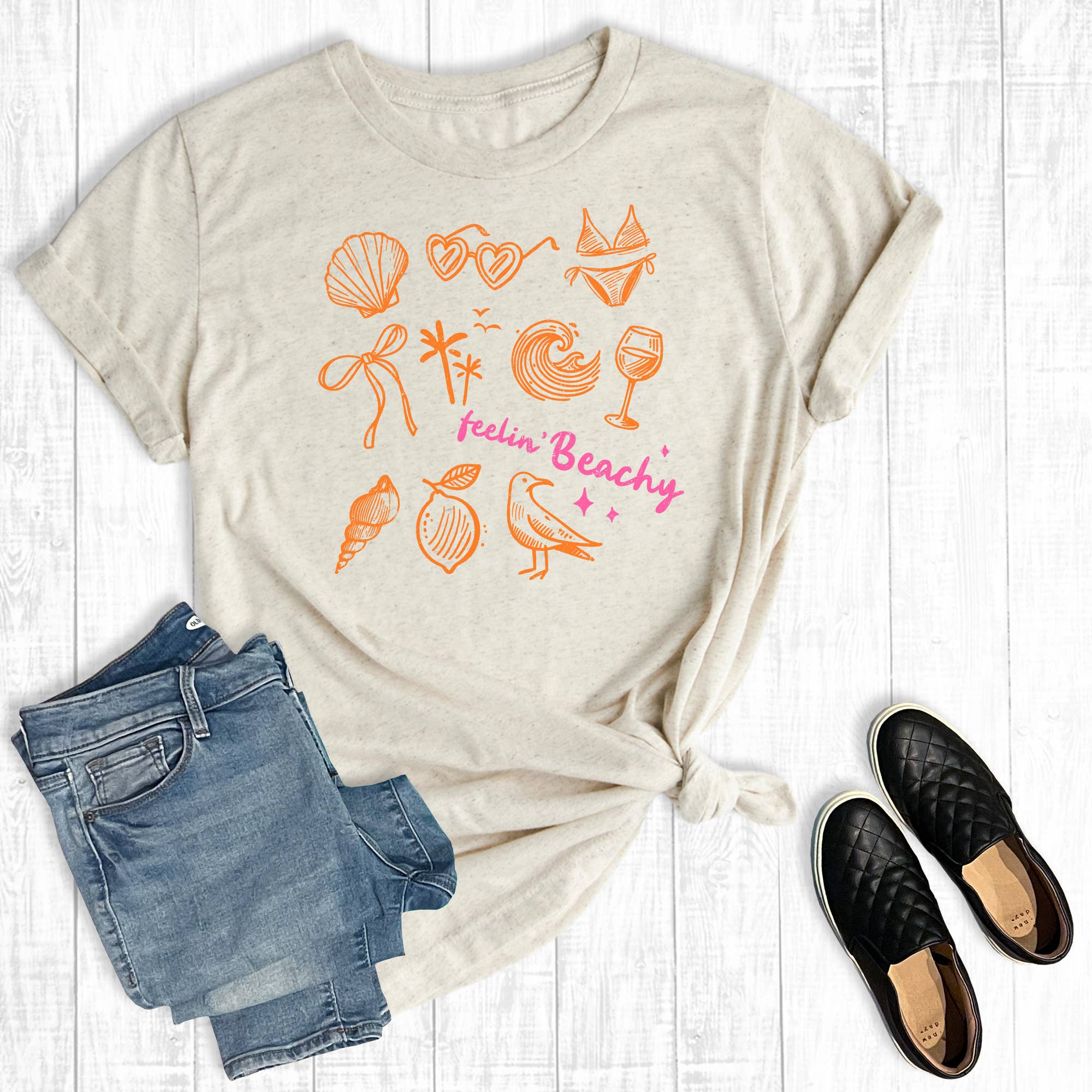 Summer Feelin' Beachy Graphic - Adult & Kids T-Shirts, Sweatshirts & Hoodies apparel design preview 1