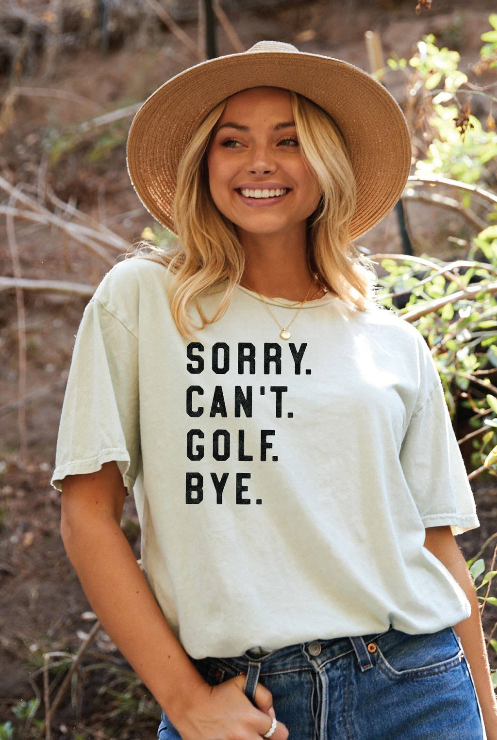 Sorry Can't Golf Bye Mineral Washed Graphic Top - Adult & Kids T-Shirts, Sweatshirts & Hoodies apparel design preview 1