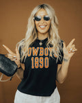 Osu Cowboys College Block Puff Ink Black Ellie - Adult & Kids T-Shirts, Sweatshirts & Hoodies apparel design preview 1