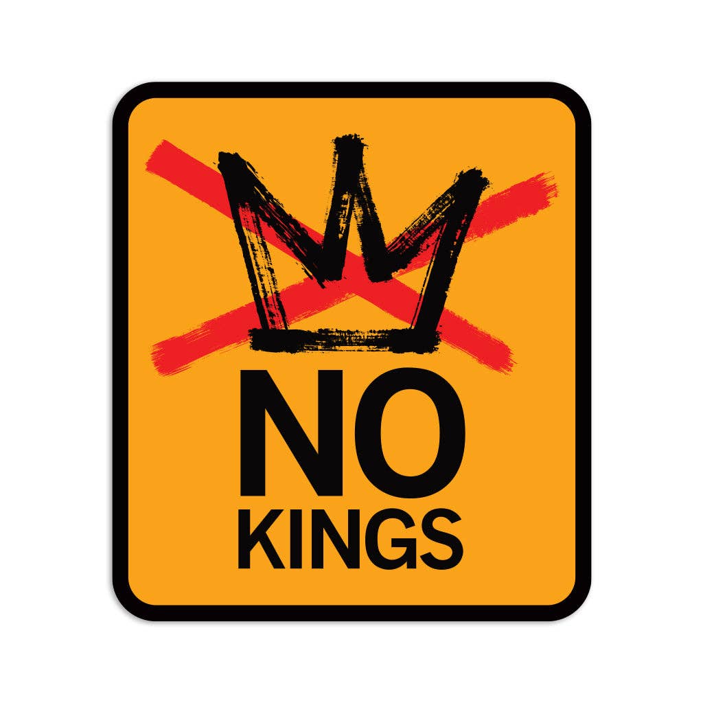 No Kings Logo Gold Die-Cut Sticker - Adult & Kids T-Shirts, Sweatshirts & Hoodies apparel design preview 1