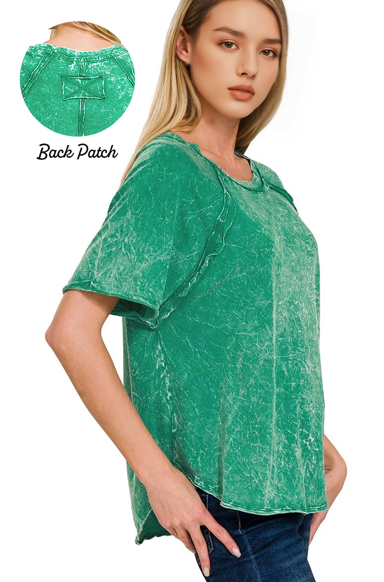 Back Patch Crinkle Washed Raglan Sleeve - Adult & Kids T-Shirts, Sweatshirts & Hoodies apparel design preview 1