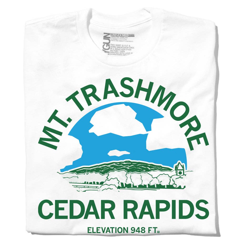Cedar Rapids Mt. Trashmore Illustration - Adult & Kids T-Shirts, Sweatshirts & Hoodies apparel design preview 1