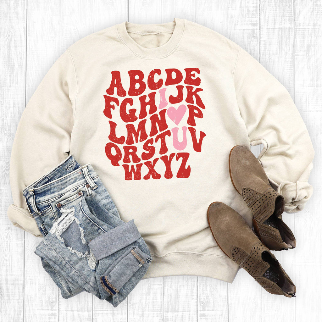 Valentine's Day Abc I Love You - Adult & Kids T-Shirts, Sweatshirts & Hoodies apparel design preview 1