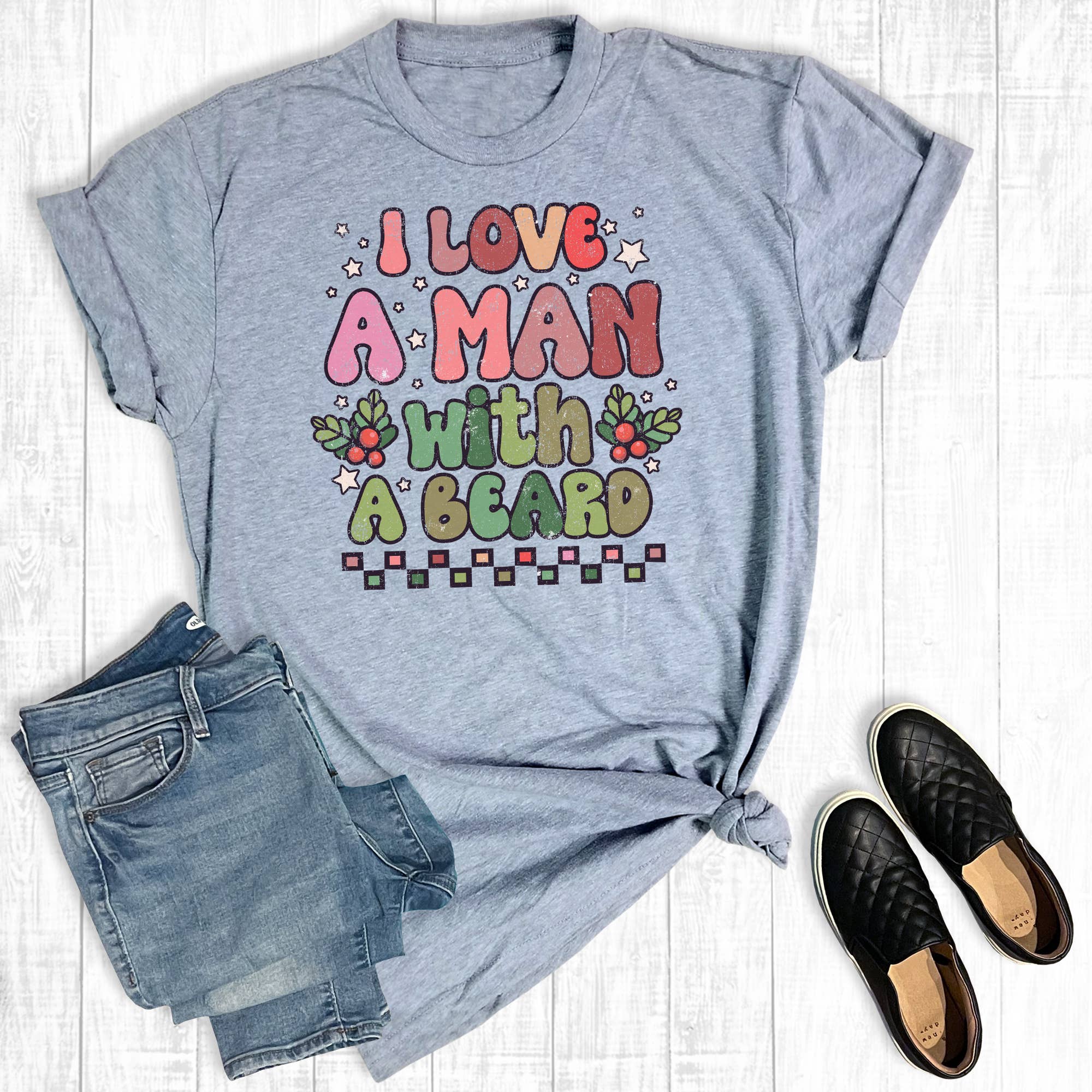 Christmas I Love A Man with Beard Graphic - Adult & Kids T-Shirts, Sweatshirts & Hoodies apparel design preview 1