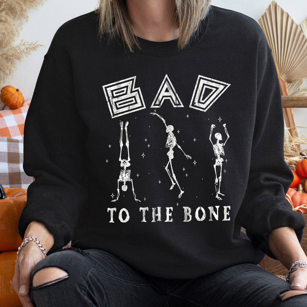 Bad To the Bone Vintage Halloween - Adult & Kids T-Shirts, Sweatshirts & Hoodies apparel design preview 1