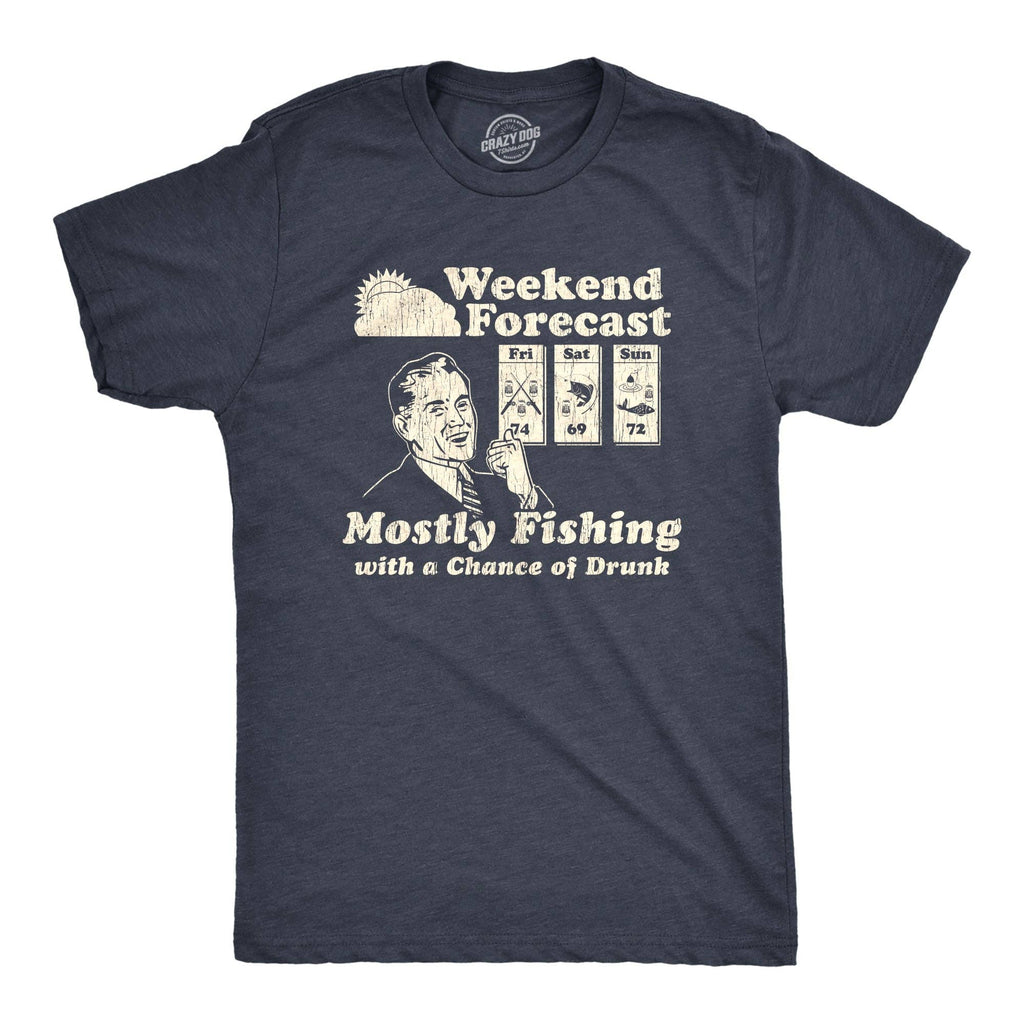 Weekend Forecast Mostly Fishing with A Chance of - Adult & Kids T-Shirts, Sweatshirts & Hoodies apparel design preview 1