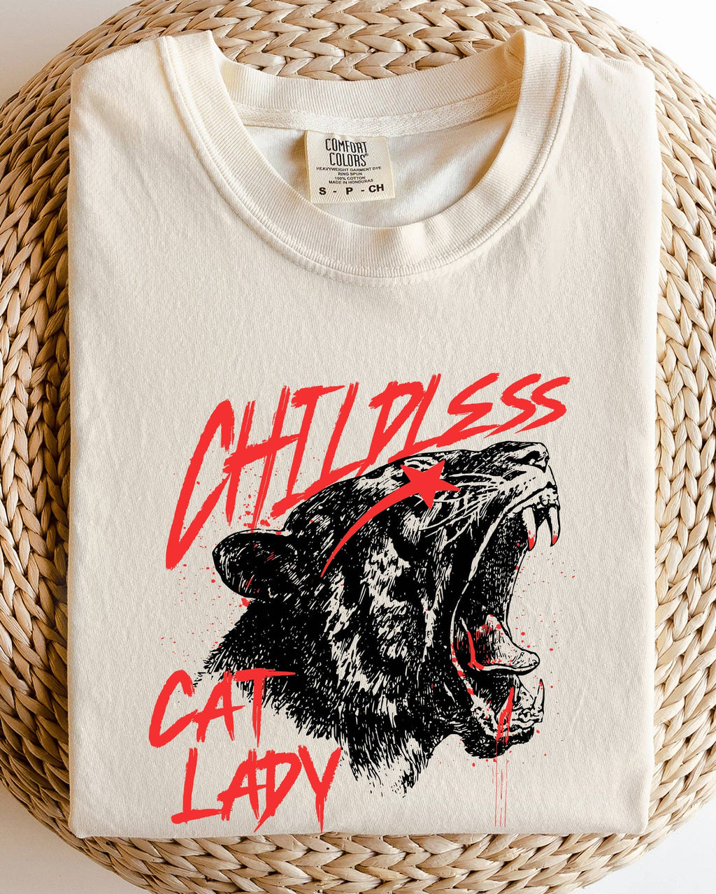 Childless Cat Lady, Roar, Tiger, Coconut Tree - Adult & Kids T-Shirts, Sweatshirts & Hoodies apparel design preview 1