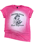 Crying Over Book Boyfriends Retro Reader Bleached - Adult & Kids T-Shirts, Sweatshirts & Hoodies apparel design preview 1