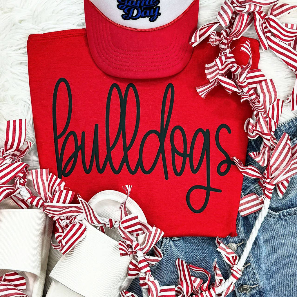 Bulldogs Black Puff Red Everyday - Adult & Kids T-Shirts, Sweatshirts & Hoodies apparel design preview 1