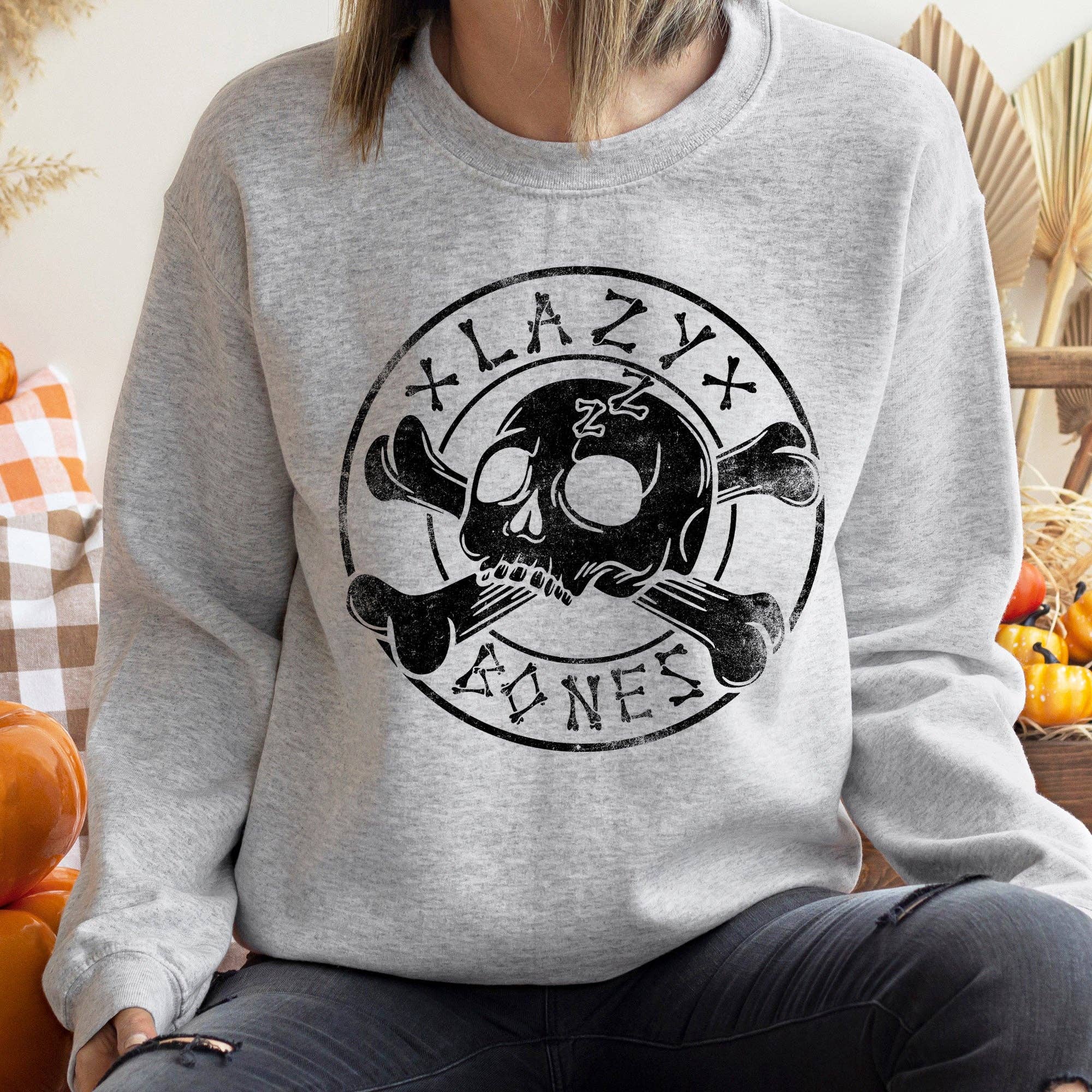 Lazy Bones Vintage Halloween - Adult & Kids T-Shirts, Sweatshirts & Hoodies apparel design preview 1