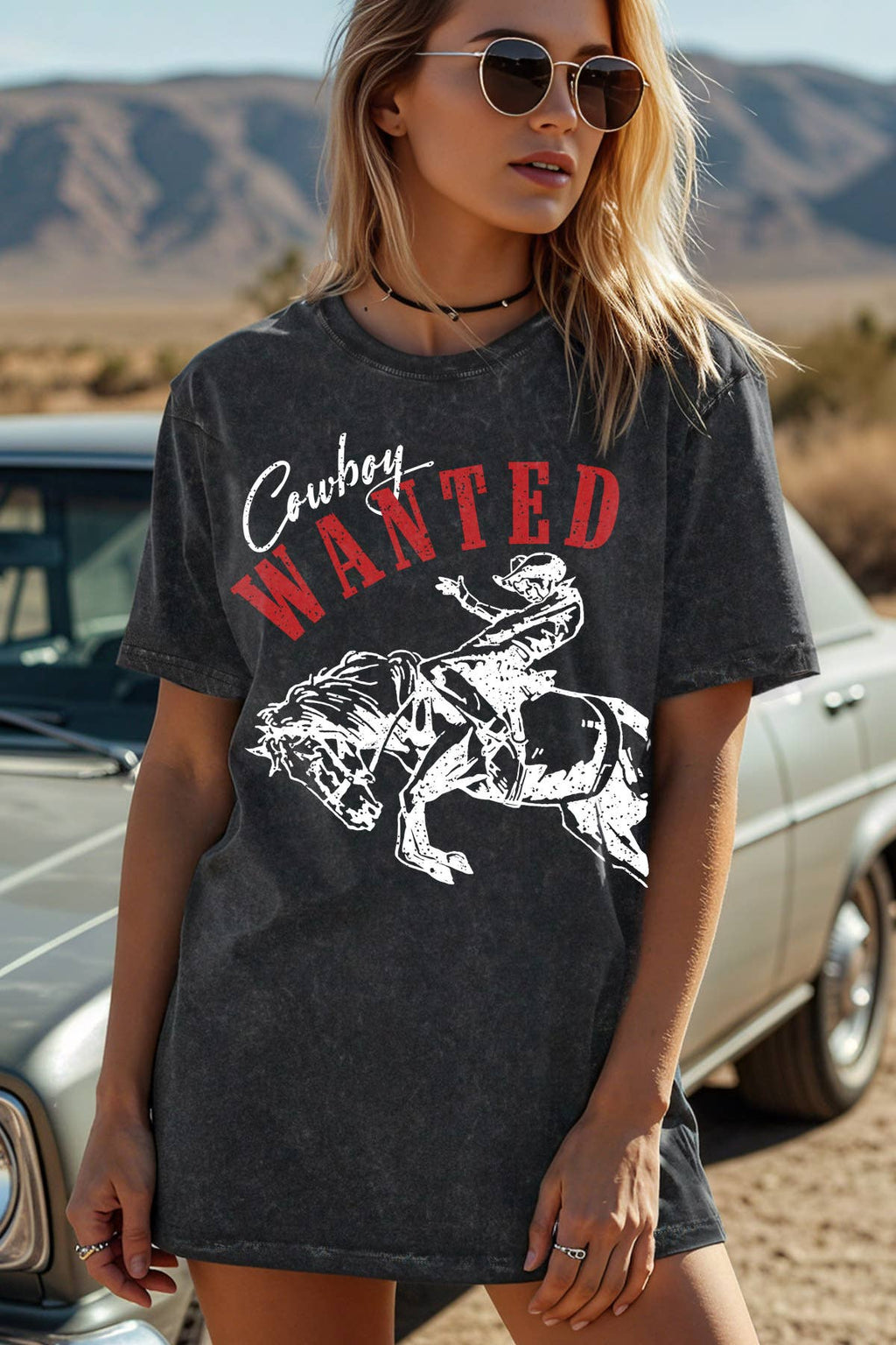 Women Cowboy Graphic Print Mineral Wash Top - Adult & Kids T-Shirts, Sweatshirts & Hoodies apparel design preview 1