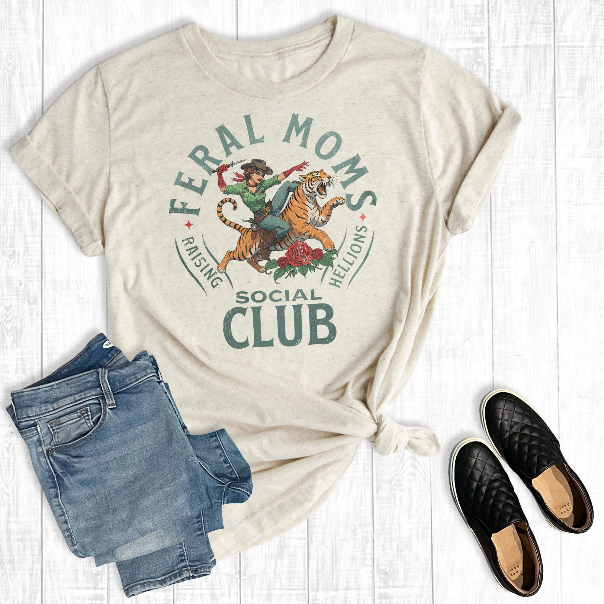 Mother's Day Feral Moms Social Club Graphic - Adult & Kids T-Shirts, Sweatshirts & Hoodies apparel design preview 1