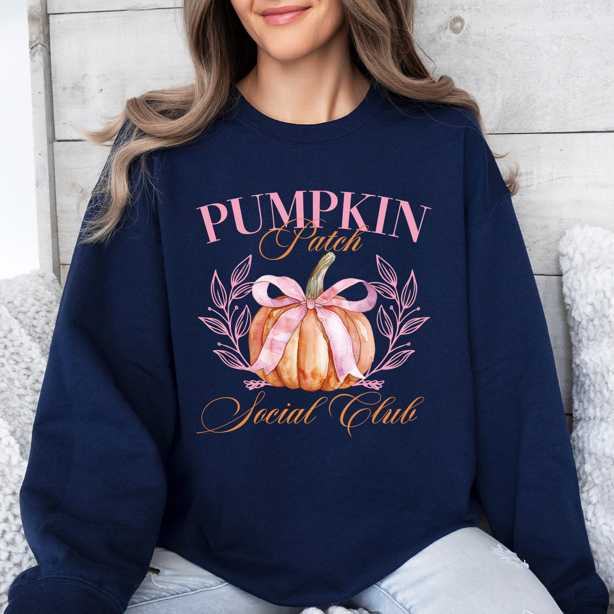Pumpkin Patch Social Club, Autumn, Fall - Adult & Kids T-Shirts, Sweatshirts & Hoodies apparel design preview 1