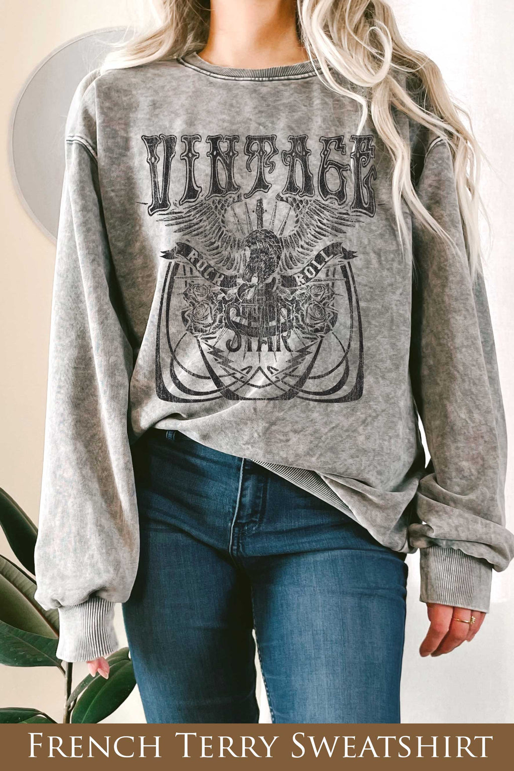 Vintage Rock and Roll Star Mineral Graphix Terry - Adult & Kids T-Shirts, Sweatshirts & Hoodies apparel design preview 1