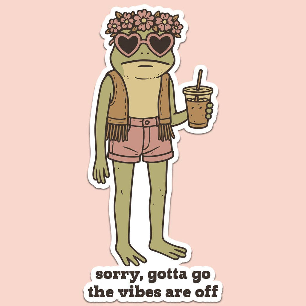 The Vibes Are Off Frog Sticker Decal, Funny - Adult & Kids T-Shirts, Sweatshirts & Hoodies apparel design preview 1