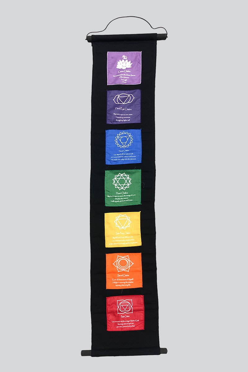 7 Chakra Wall Hanging Cotton Prayer Flags (CP-40) - Adult & Kids T-Shirts, Sweatshirts & Hoodies apparel design preview 1