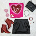 Love Sequin Heart Fringe Trim - Adult & Kids T-Shirts, Sweatshirts & Hoodies apparel design preview 1