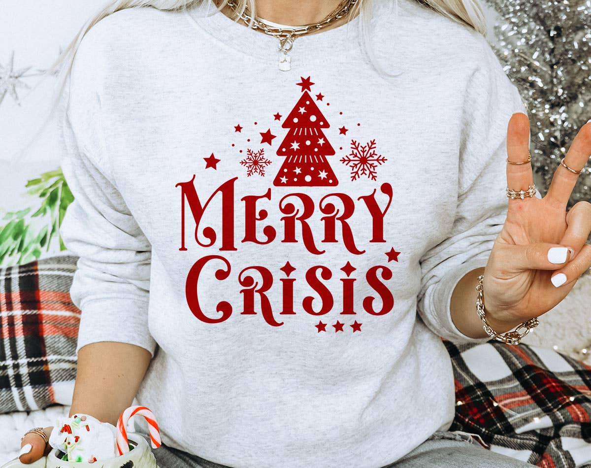 Merry Crisis Funny Christmas - Adult & Kids T-Shirts, Sweatshirts & Hoodies apparel design preview 1