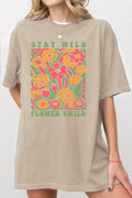 Stay Wild Flower Child Oversize Graphic - Adult & Kids T-Shirts, Sweatshirts & Hoodies apparel design preview 1