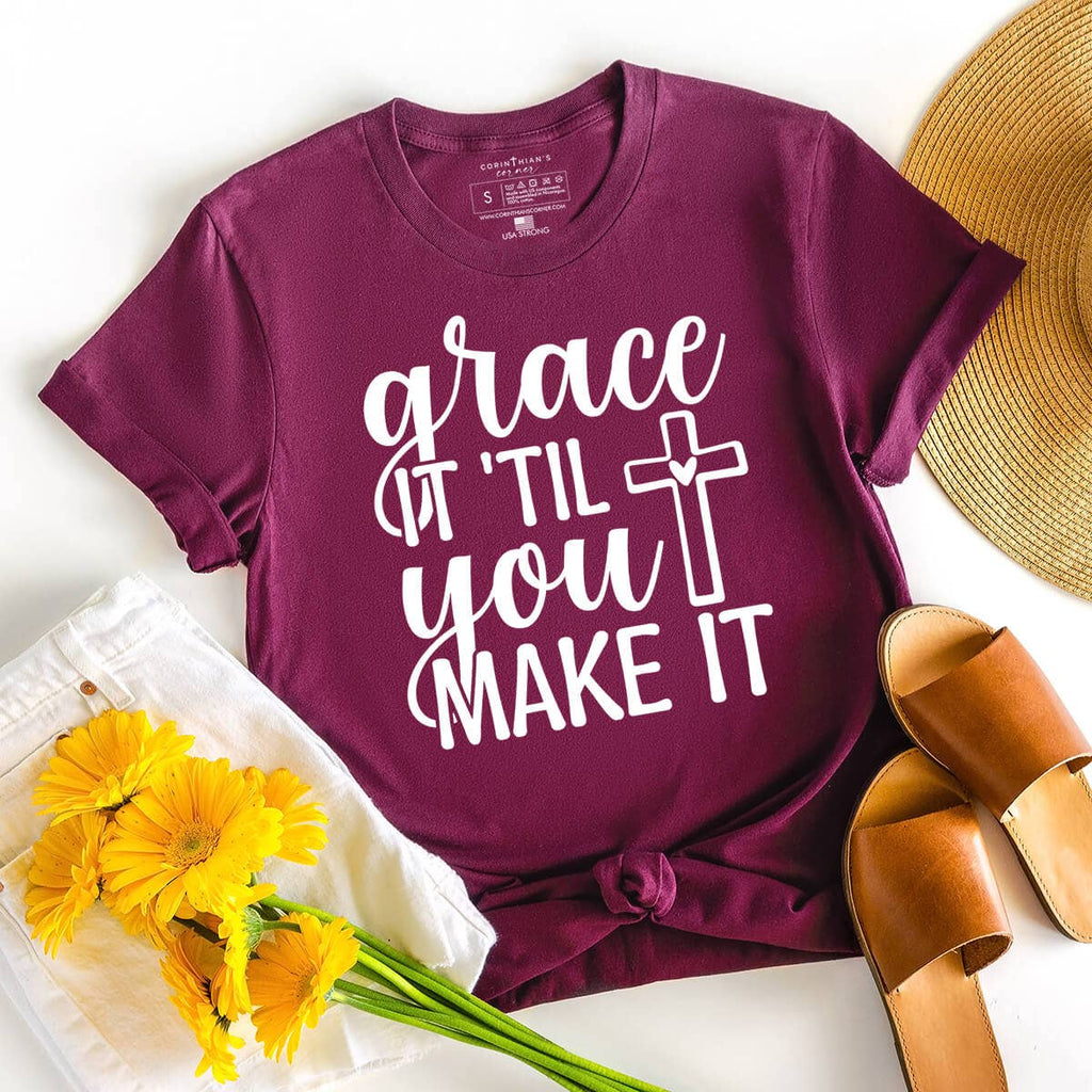 Grace It 'til You Make Christian - Adult & Kids T-Shirts, Sweatshirts & Hoodies apparel design preview 1