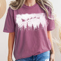 Vintage Pine Tree Christmas Silhouette, Santa - Adult & Kids T-Shirts, Sweatshirts & Hoodies apparel design preview 1