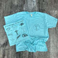 He Is Not Here Has Risen On Purist Blue - Adult & Kids T-Shirts, Sweatshirts & Hoodies apparel design preview 1