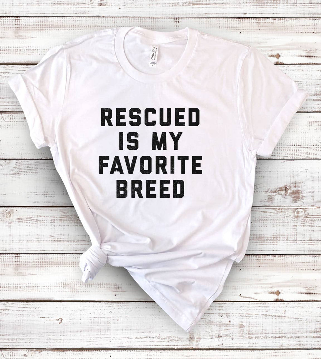 Rescued Is My Favorite Breed Animal Lover Rescue - Adult & Kids T-Shirts, Sweatshirts & Hoodies apparel design preview 1