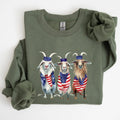 Patriotic Goats, Hippie, Funny, 4th of July - Adult & Kids T-Shirts, Sweatshirts & Hoodies apparel design preview 1