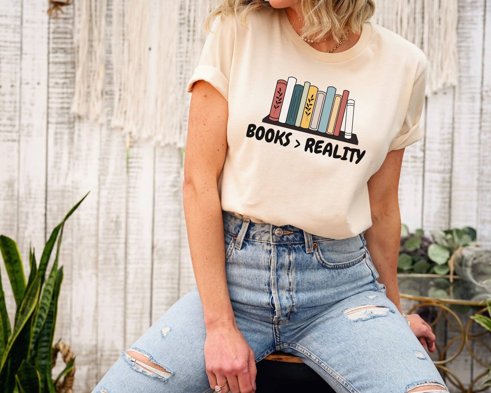 Books Over Reality - Adult & Kids T-Shirts, Sweatshirts & Hoodies apparel design preview 1