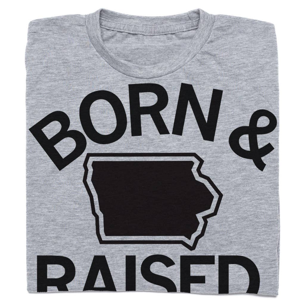 Ia Born Raised Grey - Adult & Kids T-Shirts, Sweatshirts & Hoodies apparel design preview 1