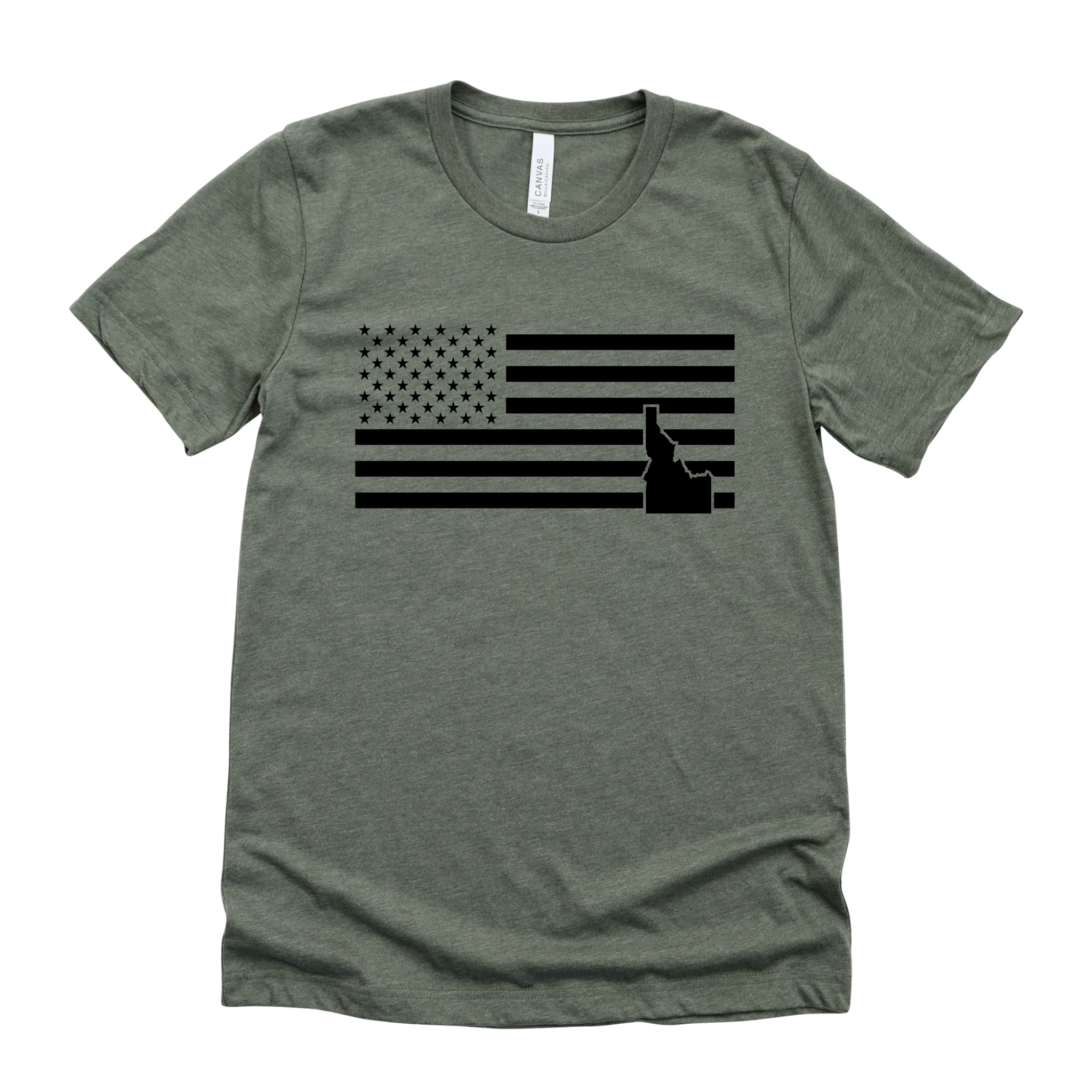 American Flag Idaho State Graphic 149 - Adult & Kids T-Shirts, Sweatshirts & Hoodies apparel design preview 1