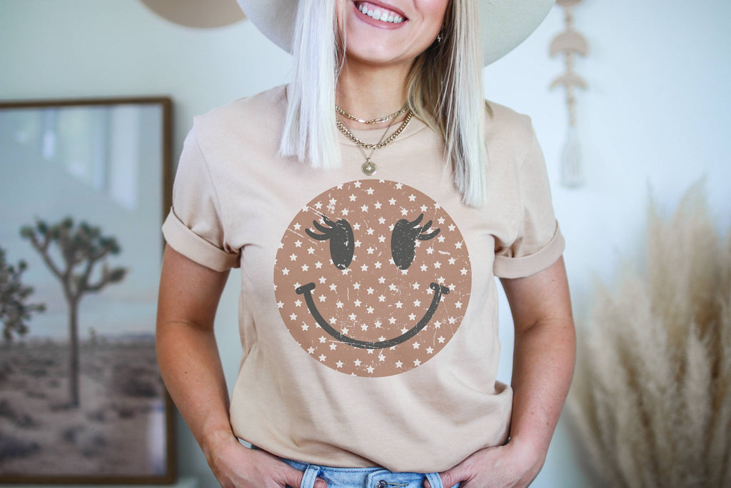 Grunge Happy Face Fall Graphic - Adult & Kids T-Shirts, Sweatshirts & Hoodies apparel design preview 1