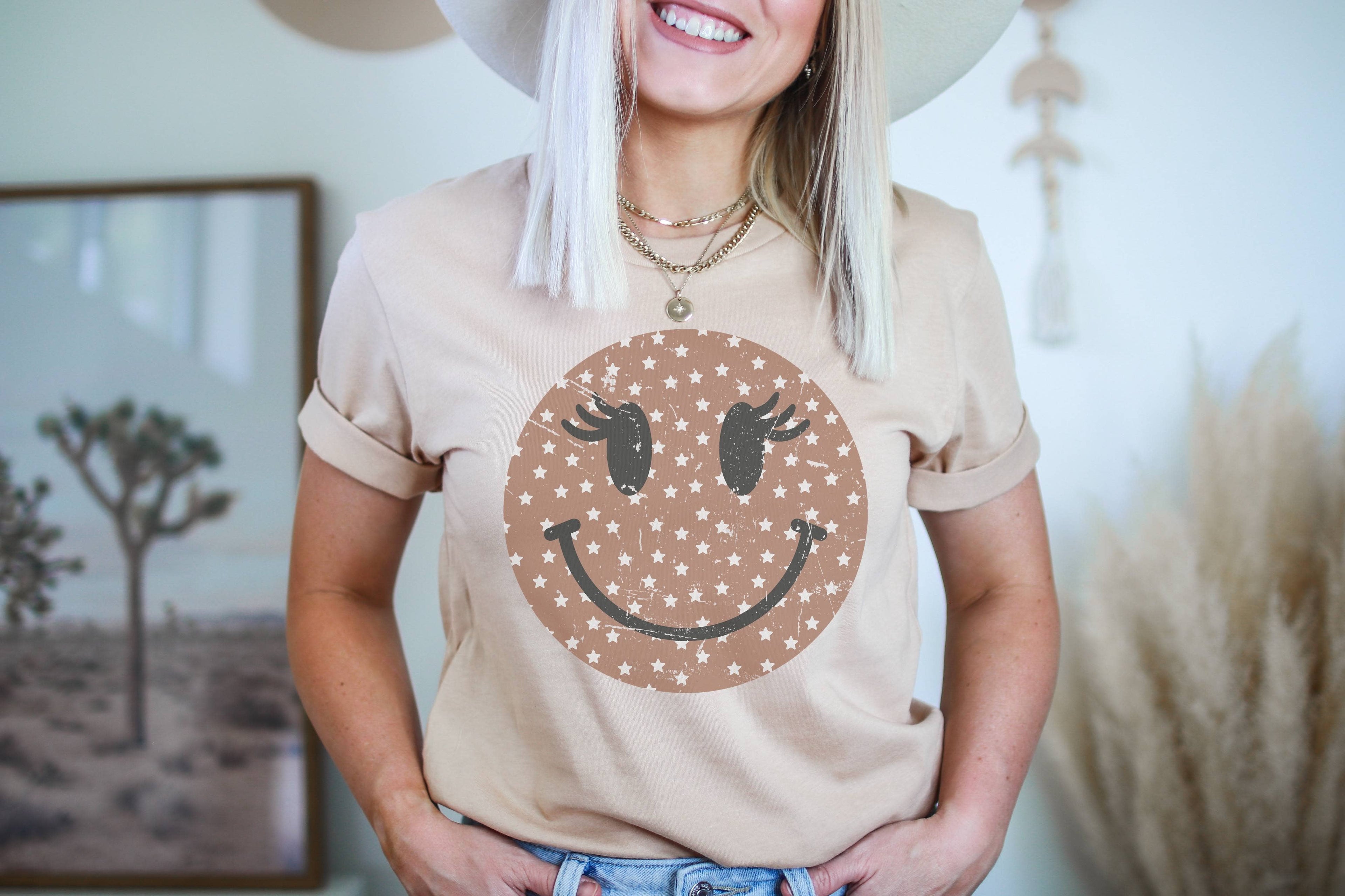 Grunge Happy Face Fall Graphic - Adult & Kids T-Shirts, Sweatshirts & Hoodies apparel design preview 1