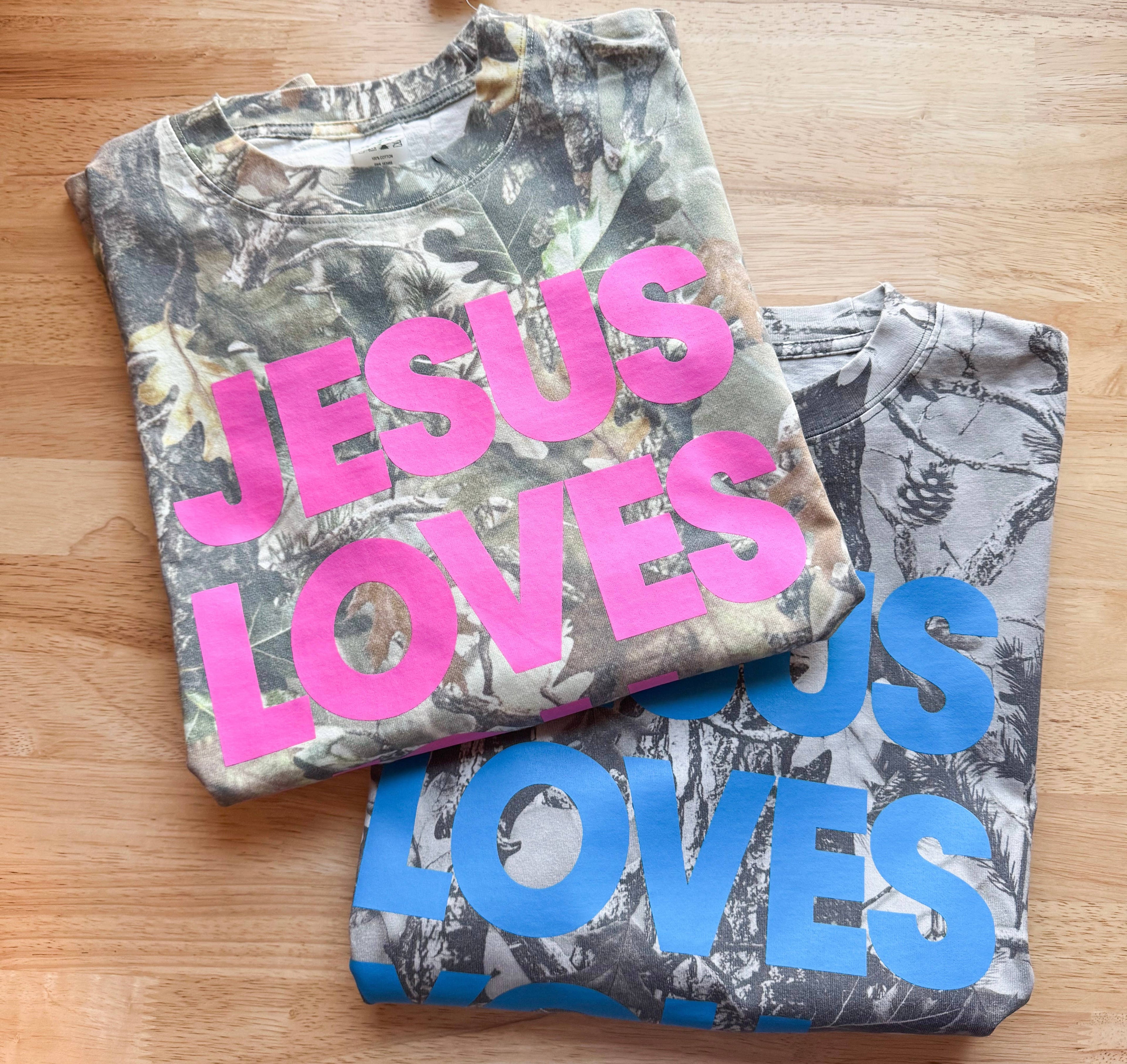 Jesus Loves You Camo Spring Western Apparel - Adult & Kids T-Shirts, Sweatshirts & Hoodies apparel design preview 1