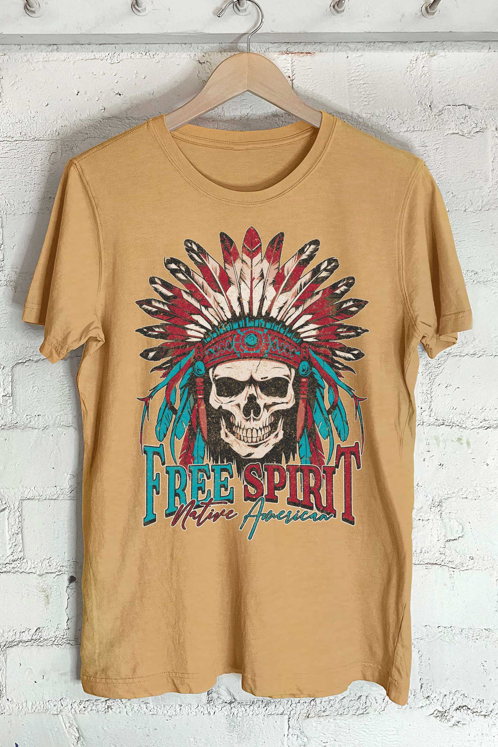 Free Spirit Native American Skull Graphic - Adult & Kids T-Shirts, Sweatshirts & Hoodies apparel design preview 1
