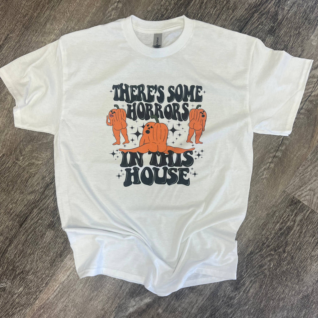 There'S Some Horrors in This House On White - Adult & Kids T-Shirts, Sweatshirts & Hoodies apparel design preview 1