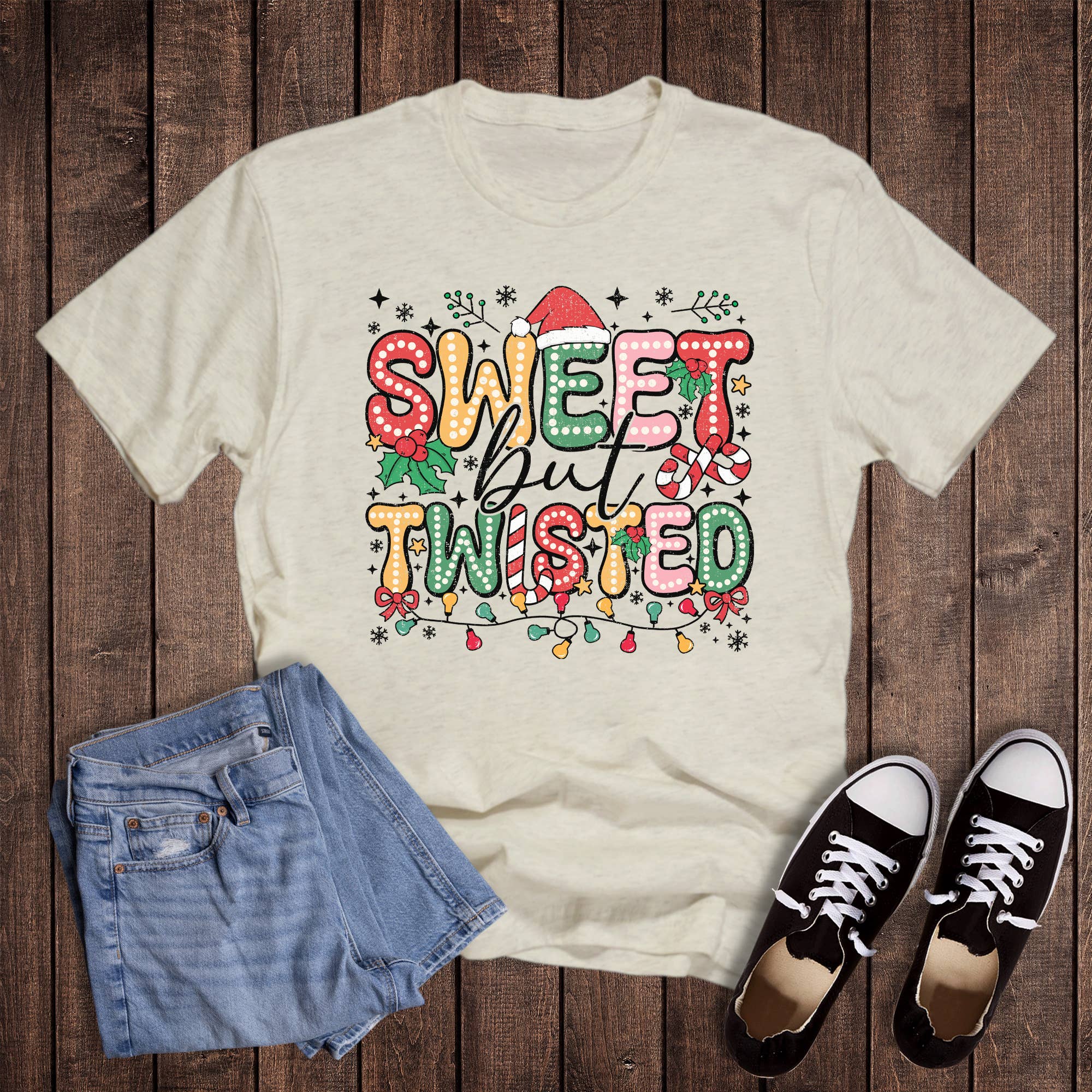 Christmas Sweet But Twisted Graphic - Adult & Kids T-Shirts, Sweatshirts & Hoodies apparel design preview 1