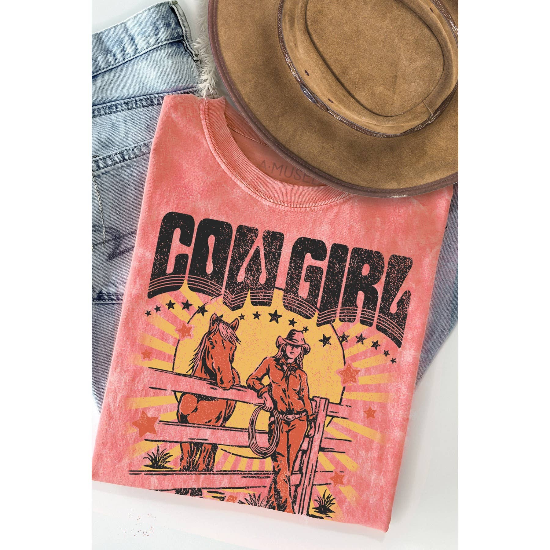 Cowgirl Mineral Wash - Adult & Kids T-Shirts, Sweatshirts & Hoodies apparel design preview 1