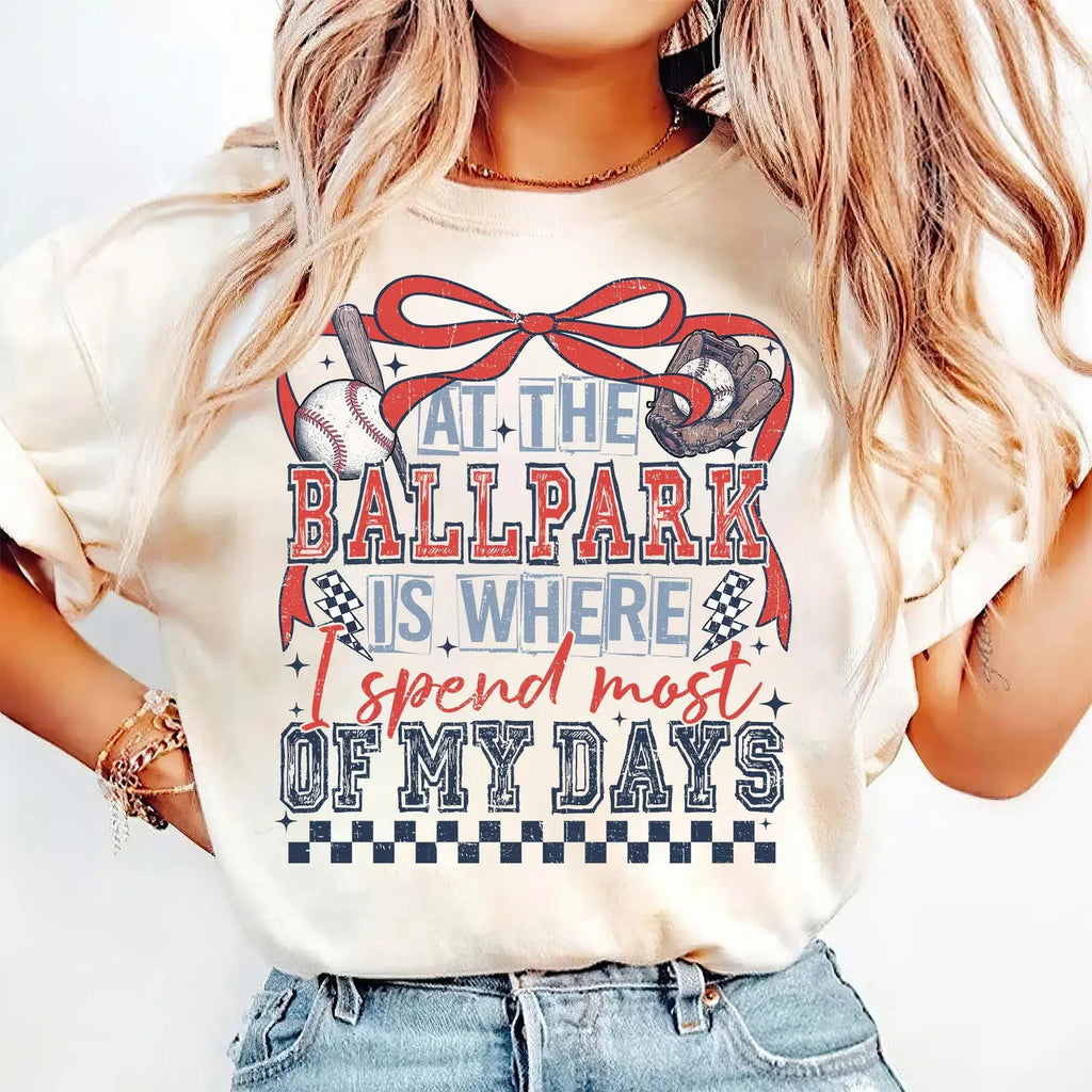 Ballpark Coquette Graphic /Crewneck - Adult & Kids T-Shirts, Sweatshirts & Hoodies apparel design preview 1