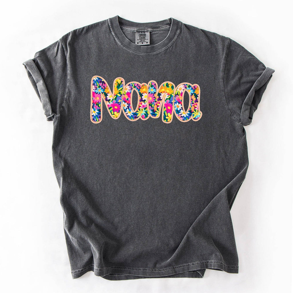 Nana, Floral, Flowers, Mother's Day, Bright, Pastels - Adult & Kids T-Shirts, Sweatshirts & Hoodies apparel design preview 1