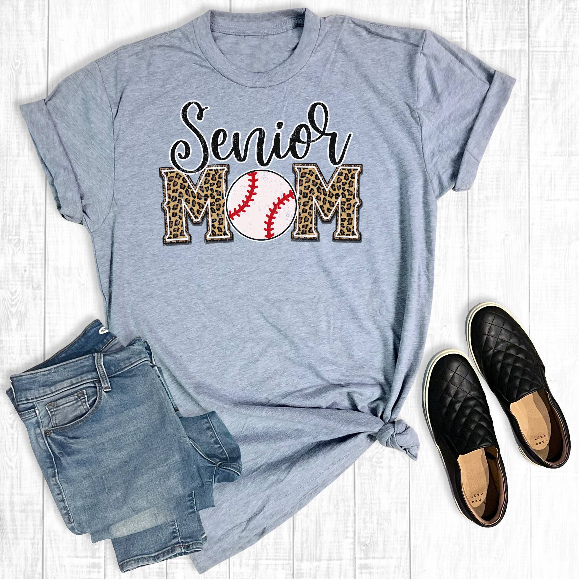 Leopard Senior Mom Baseball - Adult & Kids T-Shirts, Sweatshirts & Hoodies apparel design preview 1