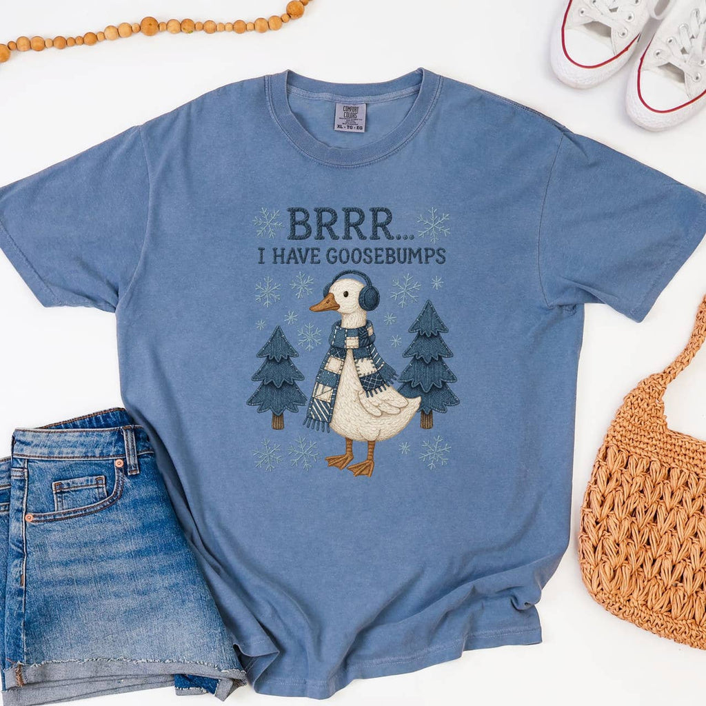 Faux Embroidery Brrr… I Have Goosebumps - Adult & Kids T-Shirts, Sweatshirts & Hoodies apparel design preview 1
